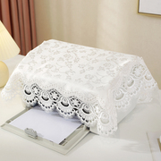 欧式白色蕾丝打印机盖布床头柜电视茶盘烤箱微波炉万能防尘保护罩