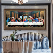 达芬奇装饰画最后的晚餐油画客厅B挂画世界名画沙发背景墙壁画复