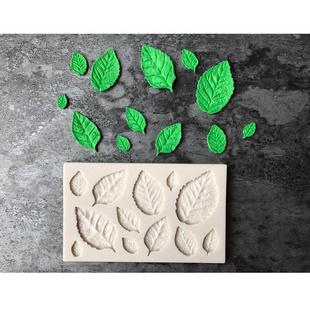 森系翻糖硅胶模具diy叶子树叶，欧式蛋糕烘焙装饰巧克力冰淇淋模具