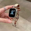 适用applewatchS9苹果手表小香风蝴蝶扣真皮气质iWatch78SE表带女