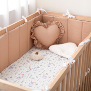 婴儿床床围防撞软包围挡宝宝床围护栏儿童拼接床笠一片式纯棉a类