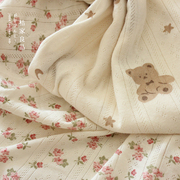 透气新生儿a类婴儿，纯棉针织布料衣服尿布，床单被套全棉面料
