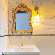 欧式浴室镜美式卫浴镜子洗手间艺术酒店壁饰梳妆台镜婚礼壁挂镜子