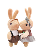 可爱兔子情侣毛绒玩具一对布娃娃，小白兔公仔玩偶女孩睡觉床上抱枕