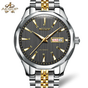 商务男防水夜光品牌腕表全自动机械表手表，士进口瑞士手表日历