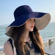 帽子女夏季2024遮阳帽子防晒渔夫帽防紫外线，大帽檐女士太阳帽
