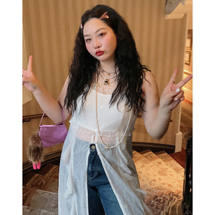 金大支吊带蕾丝罩衫连衣裙女春装2025年新款微胖女生穿搭大码裙子