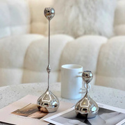 不锈钢烛台轻奢创意摆件金色银色水滴蜡烛台氛围感客厅餐桌装饰品