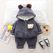 男宝宝冬装外套1周岁8一10六6半11九7个月加绒加厚男婴儿衣服保暖