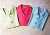 外贸亚麻料女士上衣，麻料短袖衬衫绿色，粉红色蓝色蝴蝶_4506