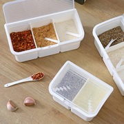 厨房用品调料盒家用创意，多格带勺佐料盒调味盒，味精盐罐调味罐套装