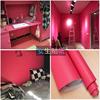 加厚玫红粉色纯色墙纸自粘客厅卧室橙色壁纸家具翻新贴纸防水墙贴