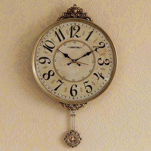 钟表挂钟客厅美式个性创意时尚欧式简约大气家用北欧静音挂墙时钟