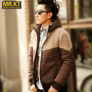  MRKT冬装新品加厚外套 男装保暖棉服 韩版连帽男士棉衣 男