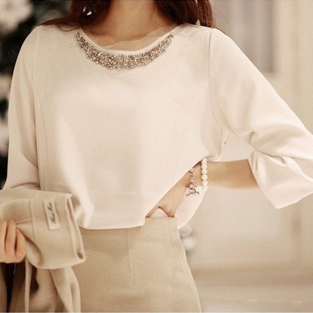 2013春季水钻领套头衫...