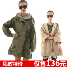 【年终大促】2011 军绿工装风衣 百搭修身带帽棉内衬女外套