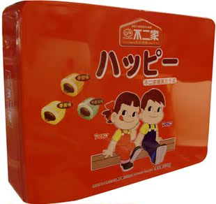  铁盒喜糖批发 不二家奶糖258克大礼盒装喜糖混盒水果味牛奶