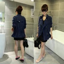 满108包邮2012秋款韩版女装新品大码复古时尚双排扣风衣工装外套