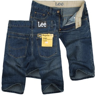  夏装清仓特价 LEE男士牛仔短裤/中裤 夏季薄款直筒宽松型加肥加大
