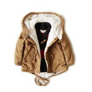  新年装 特价Z-DKNY儿童装外套欧美加厚羔绒宝宝棉衣婴儿风衣