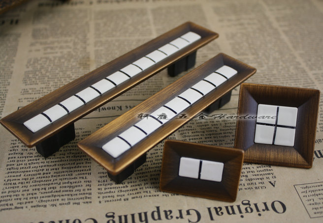 Europe coffee Bronze handle rectangle Square handle European style Antique handle Beige Mosaic handlein the Basic building materials , Home Hardware , Handle , Small handle category - from Buy2taobao.com to provide professional Taobao agent buy service
