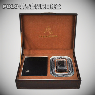  英国保罗polo 正品包邮 时尚商务男士皮带钱包礼盒皮具礼盒 P20-2