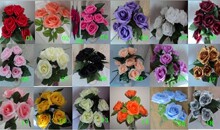 仿真花,假花,婚庆拱门花,绢花.五头中玫瑰花束