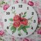 浪漫田园风格 手绘玫瑰花挂钟 静音机
