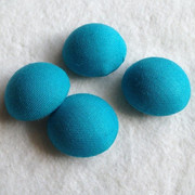蘑菇状蓝色纯色麻布包布纽扣(布纽扣，)配件辅料大衣风衣钮扣子diy手工布艺
