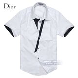 【5151m 官方同步】Dior 迪奥领带修身纯棉短袖衬衫衬