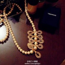 呛口小辣椒同款 珍珠项链 韩国 女 长款 毛衣链 韩国进口 N081