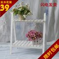 【木善木美】实木松木花架书架阳台花架白色升级款H002 限时包邮