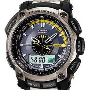  卡西欧专柜正品 PRW-5000T-7D6局电波登山运动表 光能双显 男表