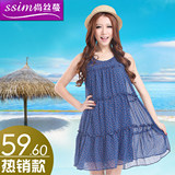尚丝蔓 2012新款夏装宽松简约雪纺连衣裙 女 背心裙