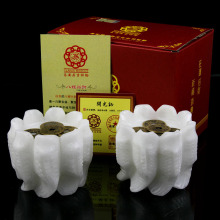 鼎风阁 开光易安居2012年吉祥物 西方白色八鲤兴财石雕摆件 正品