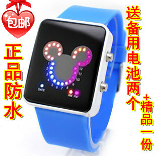  正品时刻美led儿童手表韩国时尚女孩韩版果冻学生运动防水电子表