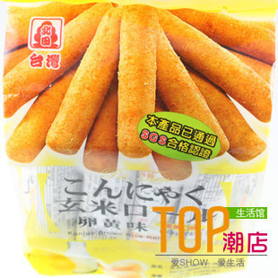  日本进口人气零食食品 北田玄米蒟蒻糙米卷●卵黄味160g