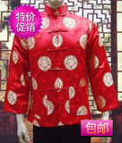 新款热销 男士唐装 高档男唐装 大红底金色圆寿 超精神 显年轻