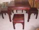 红木酸枝木如意款八仙桌方桌带4凳子，做工好，料好 