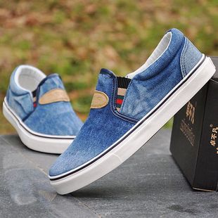  卓不凡低帮男帆布鞋包邮牛仔布时尚套脚懒人休闲鞋板鞋男韩版潮