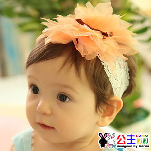  公主妈妈婴儿头带儿童发带发饰春夏季头饰小公主一朵花蕾丝 3157