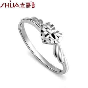  铂金协会认证 世嘉 PT950铂金戒指/指环 天使心 印证真爱 正品