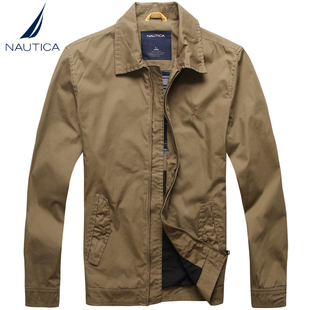  秋装新款 诺帝卡夹克 专柜正品 nautica男士外套 立领纯棉薄夹克