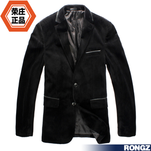  已检RONGZ正品优雅金丝绒男士休闲西服 修身高档西装外套ck86812