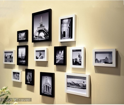 包邮欧式实木<em>照片</em>墙 <em>贴墙</em>上生活照<em>相片</em>墙 客厅