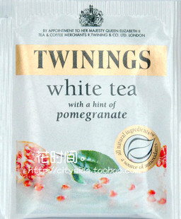  英国原装 UK Twinings 川宁/WHITETEA POMEGRAN/石榴白茶/单片