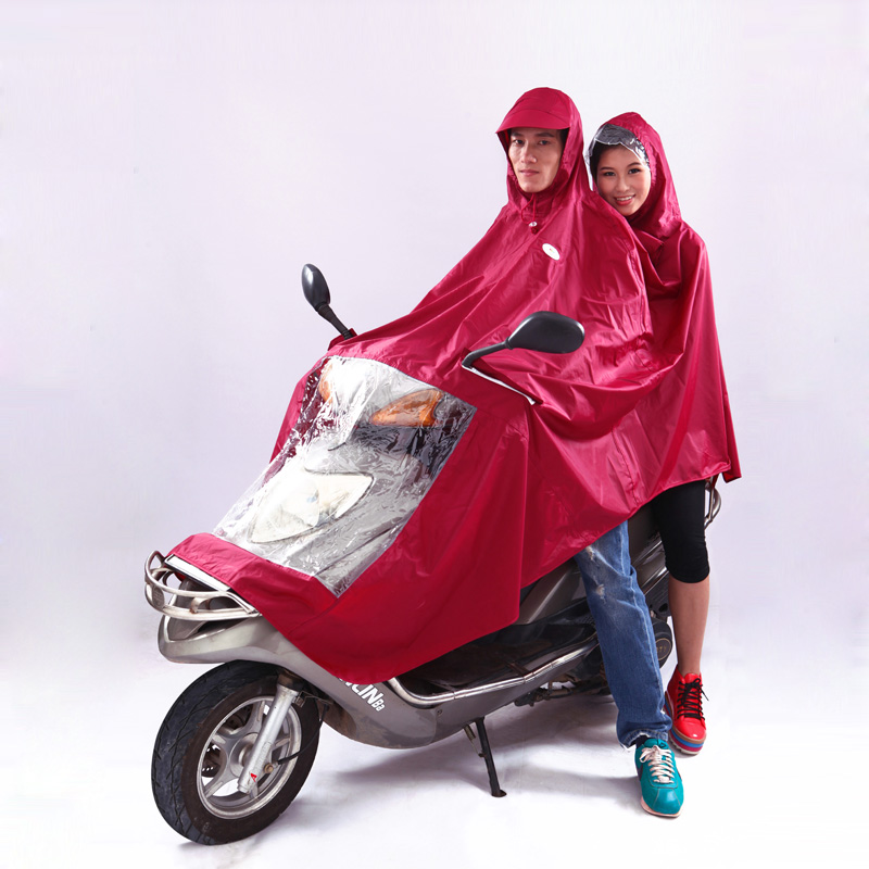 三和雨 双人电动车摩托车雨衣轻便透气时尚情侣骑行单人双人雨披