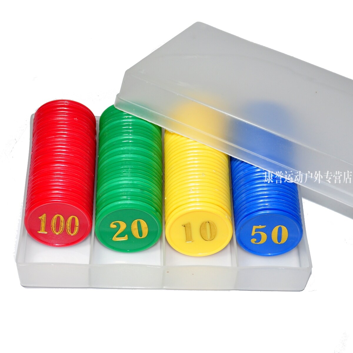 Boxed chips 160 piece set 4 color numerical concave gilt double face value with