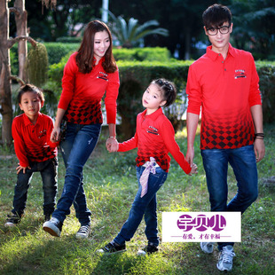  品牌亲子装秋冬新款加厚母子母女装父子父女装家庭装一家人