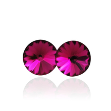Suri round crystal earrings hypoallergenic earrings Korean version of simple two round crystal earrings